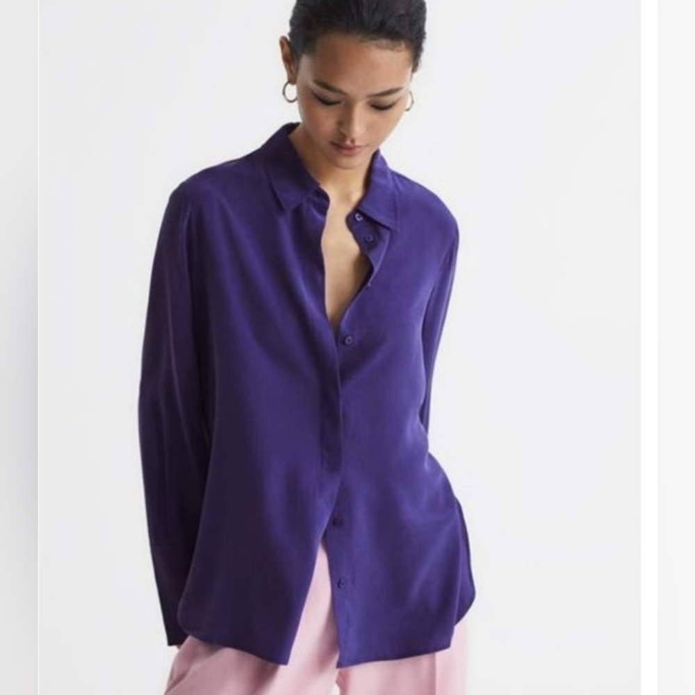 Reiss Kia Purple Silk Blouse